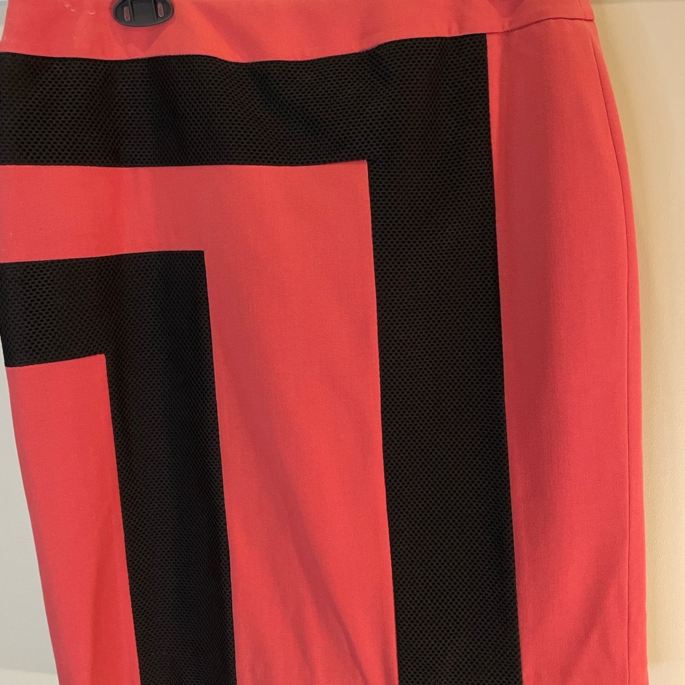 Nine West Pink and Black Midi Skirt